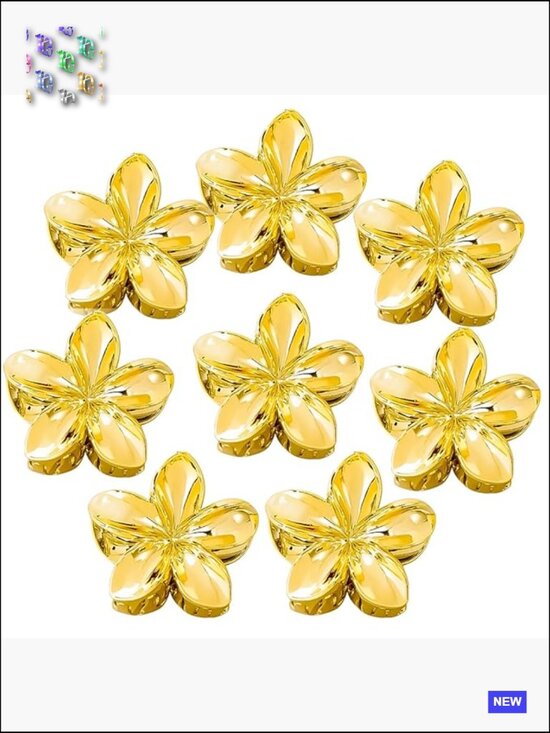 Accessories - 8 PC Flower Claw Hair Clips for Thick Hair Medium Size Spring Clips Set